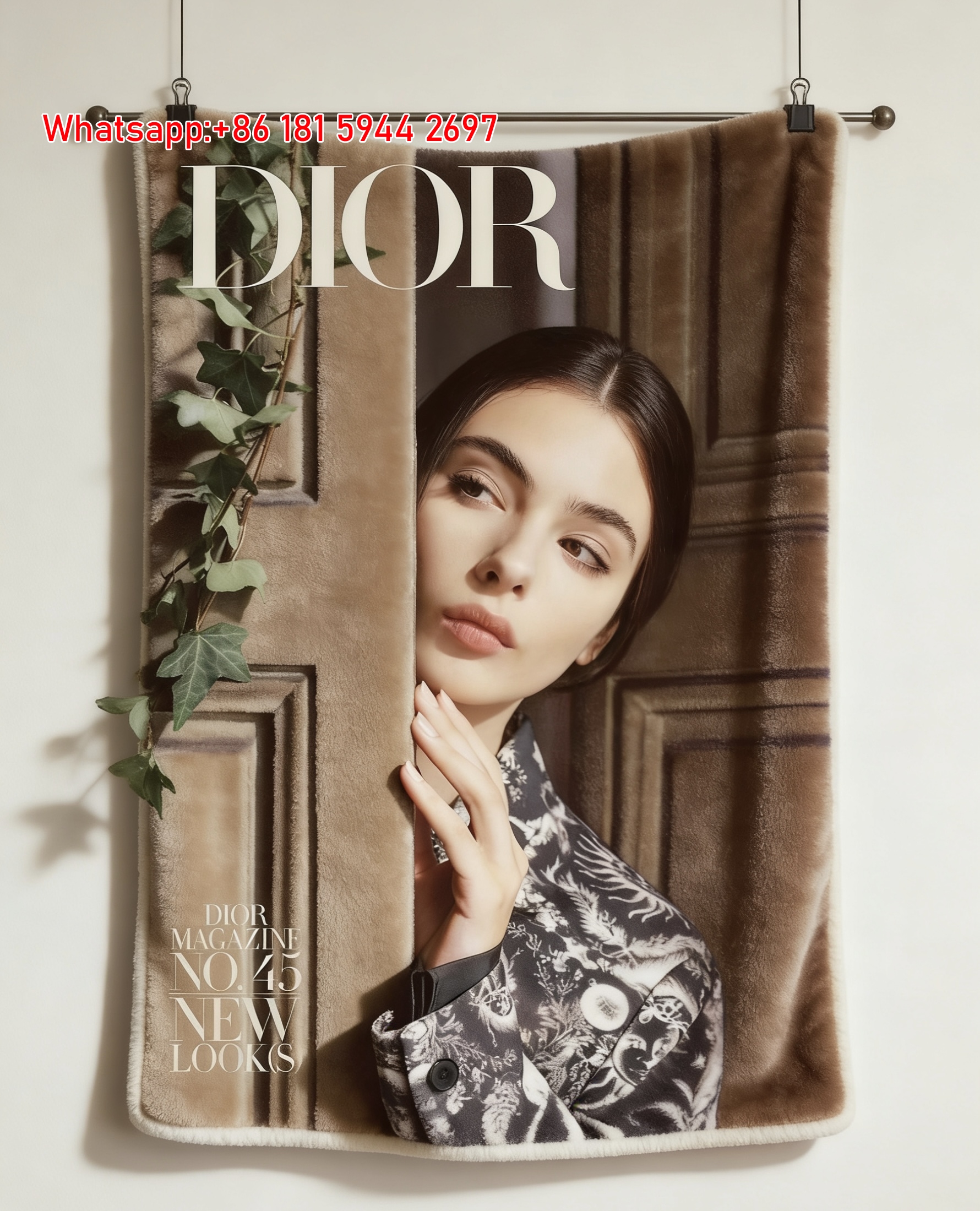 Dior Fashion Portrait Flannel Throw Blanket Sofa Decor D387